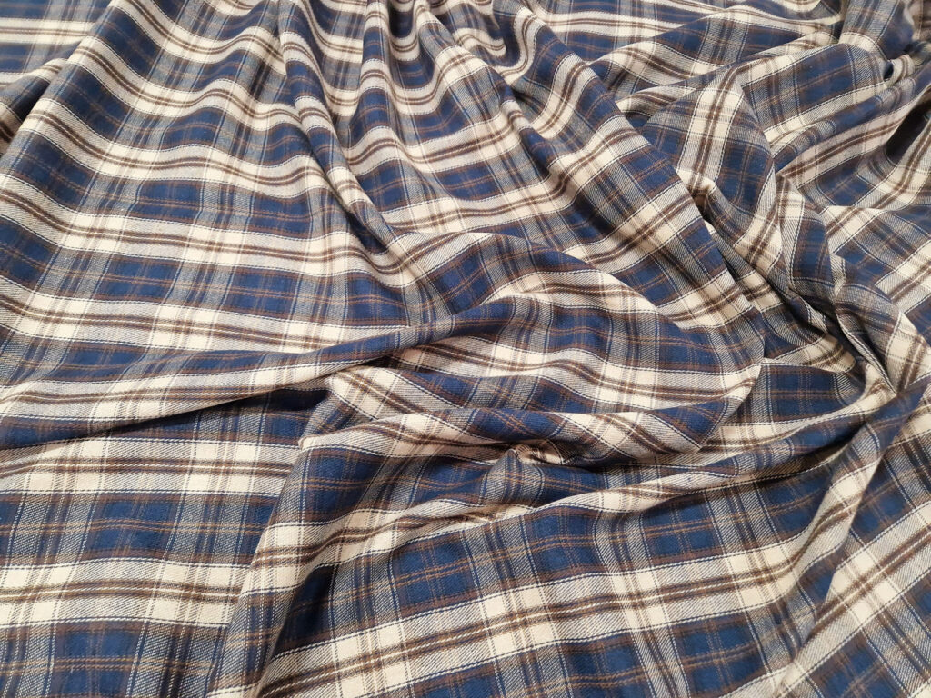 Сорочкова Клітинка Синя З Бежевим