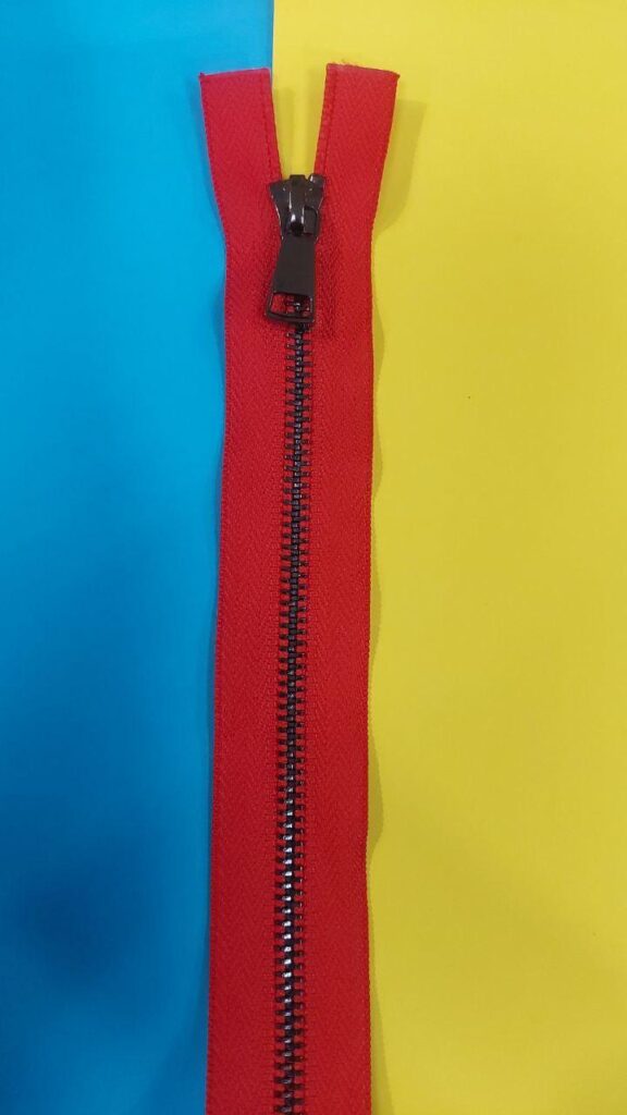 Блискавка металева №5 на 2 бігунки 100 см червона