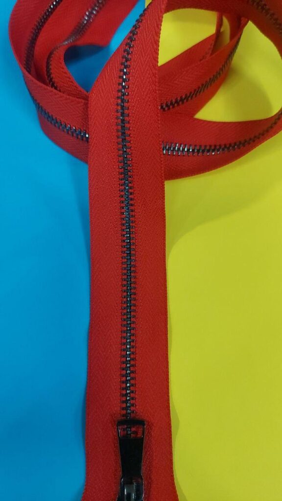 Блискавка металева №5 на 2 бігунки 100 см червона