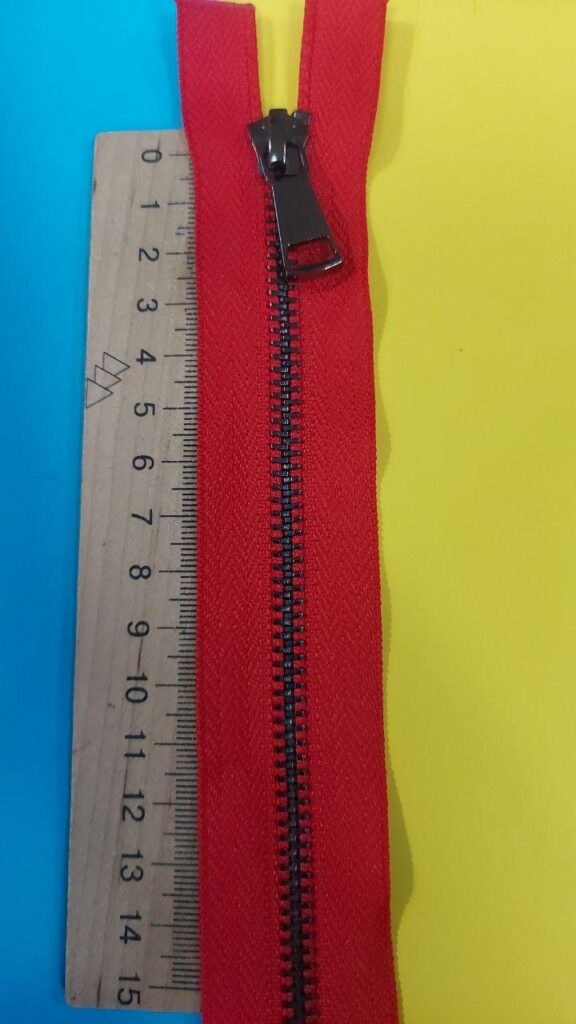 Блискавка металева №5 на 2 бігунки 100 см червона