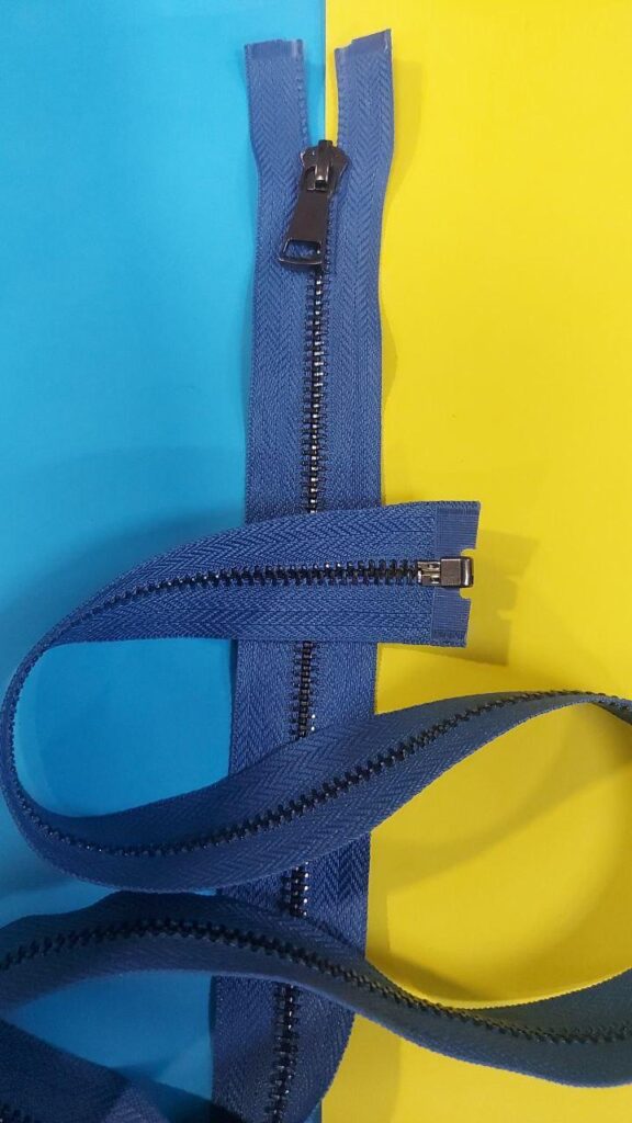 Блискавка металева №5 на 2 бігунки 100 см блакитна