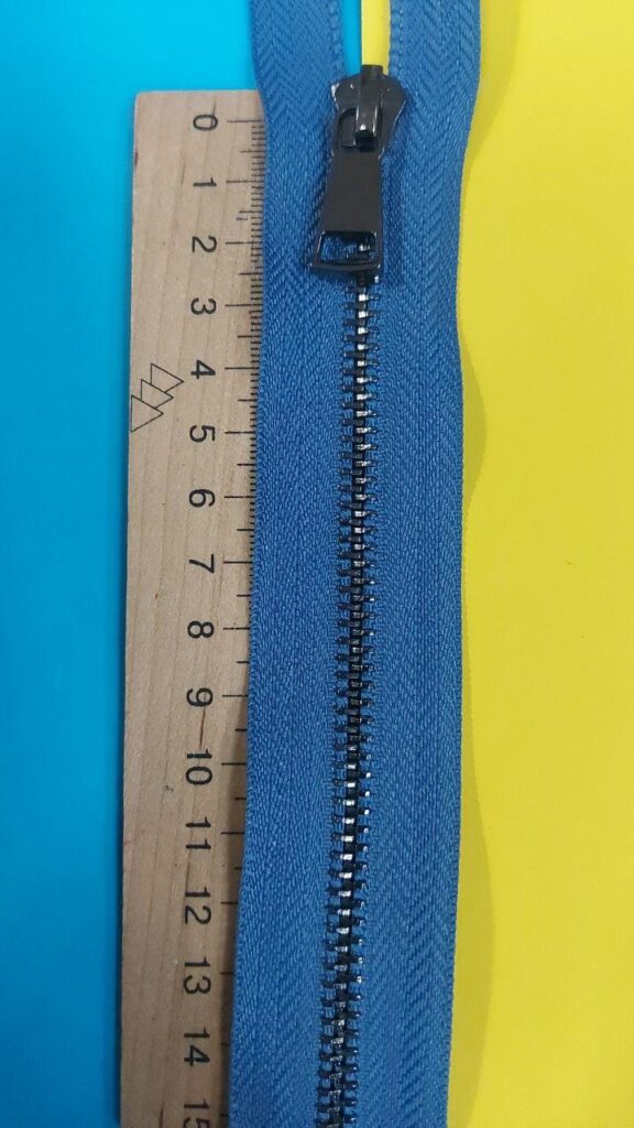 Блискавка металева №5 на 2 бігунки 100 см блакитна