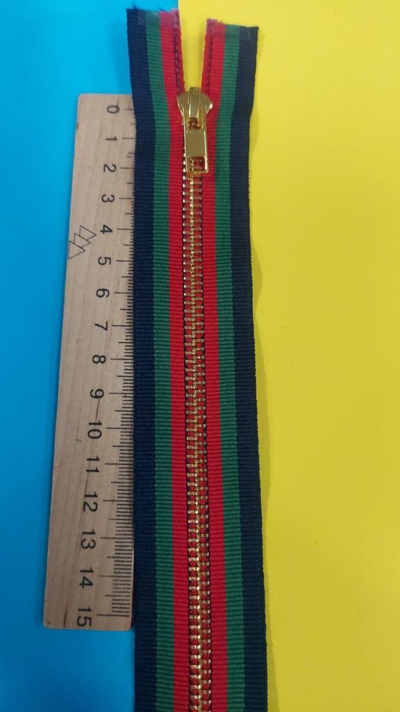 Блискавка металева різнокольорова на 1 бігунок 75 см