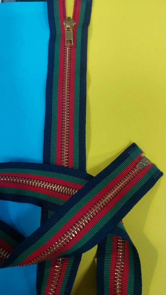 Блискавка металева різнокольорова на 1 бігунок 75 см