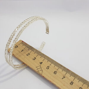 Браслет жіночий сріблястого кольору з кристалами ширина 10 мм 2 ряди каменів