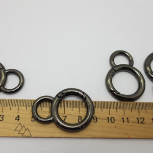 Кільце-карбін металеве для сумок, темний нікель 40 мм