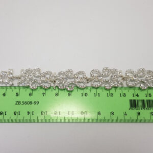 Браслет жіночий ажурний срібний з каменями ширина 17 мм