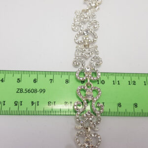 Браслет жіночий ажурний срібний з каменями ширина 17 мм