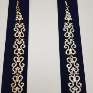 Браслет жіночий ажурний срібний з каменями ширина 17 мм