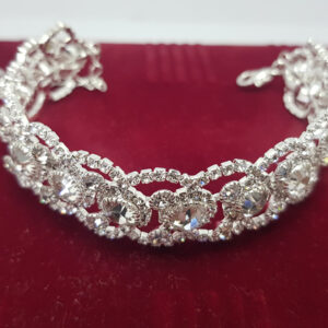 Браслет жіночий ажурний срібний з каменями ширина 23 мм