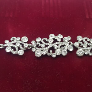 Браслет жіночий ажурний срібний з каменями ширина 20 мм