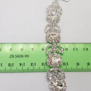 Браслет жіночий ажурний срібний з каменями ширина 20 мм