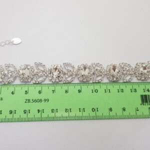 Браслет жіночий ажурний срібний з каменями ширина 20 мм