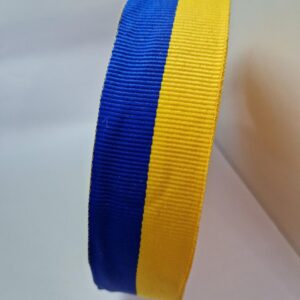 Стрічка репсова 3,5 см жовто-блакитна