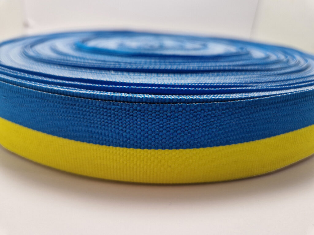 Стрічка репсова 3 см жовто-блакитна