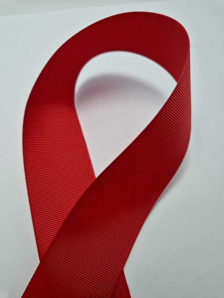 Стрічка репсова 4 см червона