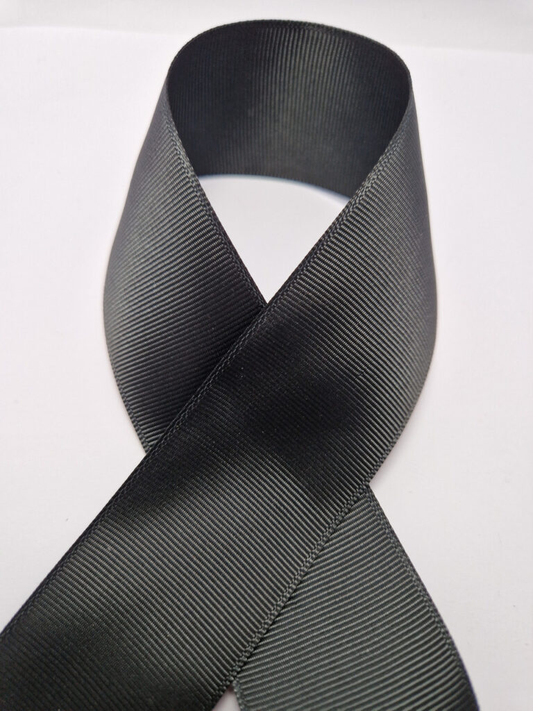 Стрічка репсова 4 см чорна