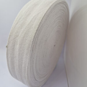 Кіперна стрічка біла 4 см — бавовна, білий, 40 мм