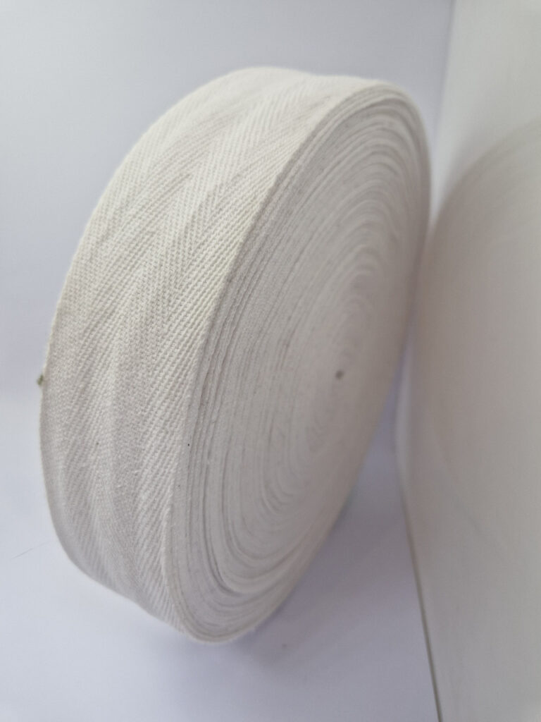 Кіперна стрічка біла 4 см — бавовна, білий, 40 мм