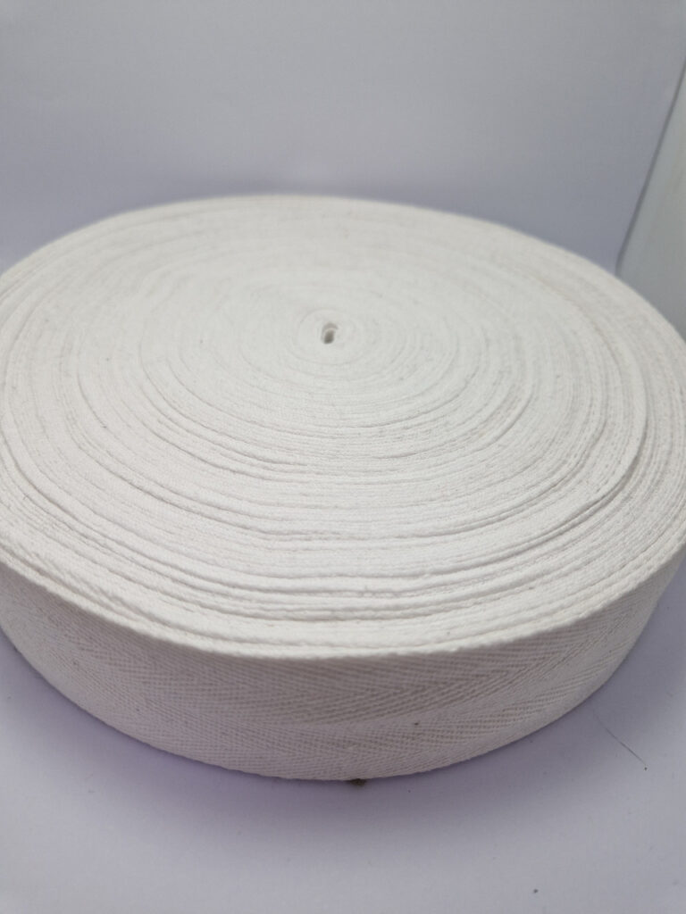 Кіперна стрічка біла 4 см — бавовна, білий, 40 мм
