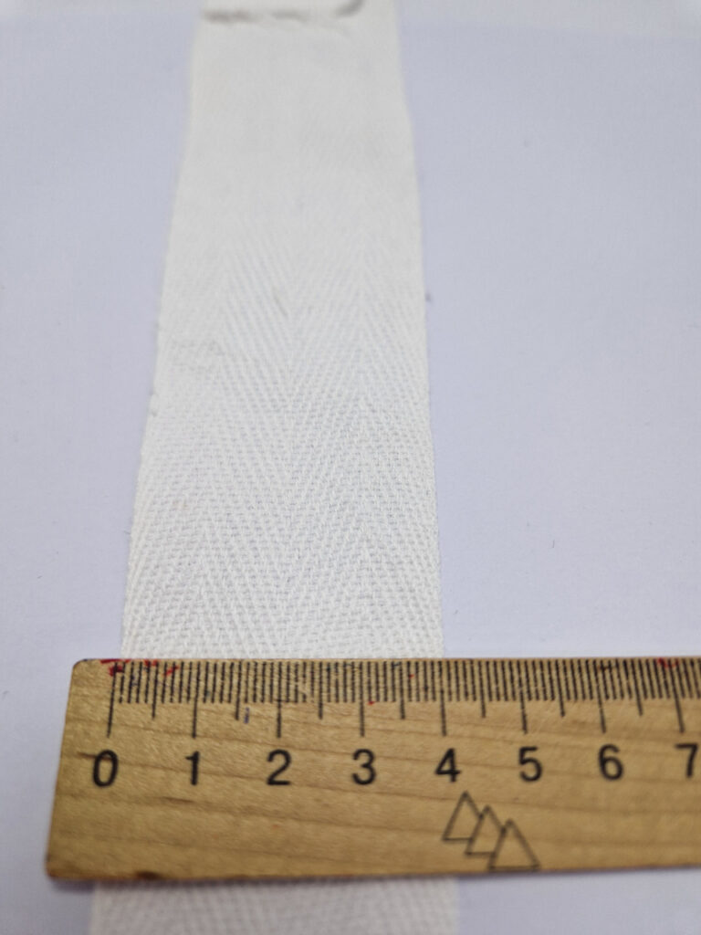 Кіперна стрічка біла 4 см — бавовна, білий, 40 мм