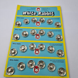 Кнопка пришивна металева white rabbit, колір срібло, 1.5 см