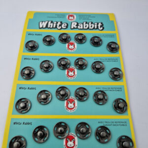 Кнопка пришивна металева white rabbit, колір темний нікель, 1.5 см