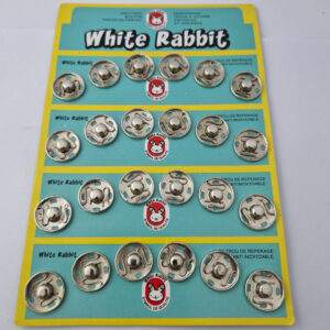 Кнопка пришивна металева white rabbit, колір срібло, 1.7 см