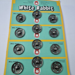 Кнопка пришивна металева white rabbit, колір темний нікель, 2 см