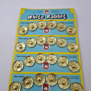 Кнопка пришивна металева white rabbit, колір золото, 1.8 см