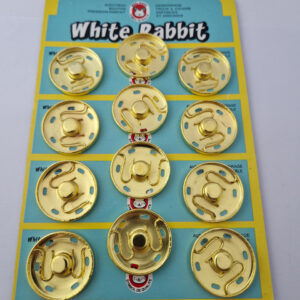 Кнопка пришивна металева white rabbit, колір золото, 3 см