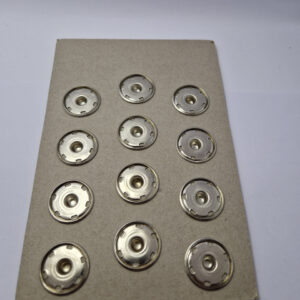 Кнопка пришивна металева white rabbit, колір нікель, 2.5 см