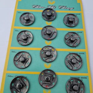 Кнопка пришивна металева white rabbit, колір темний нікель, 2.5 см