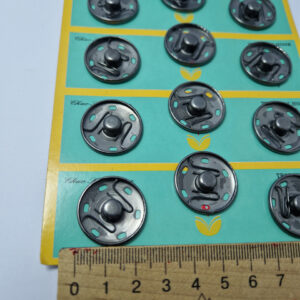 Кнопка пришивна металева white rabbit, колір темний нікель, 2.5 см