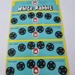 Кнопка пришивна пластикова white rabbit, колір чорна, 1.2 см