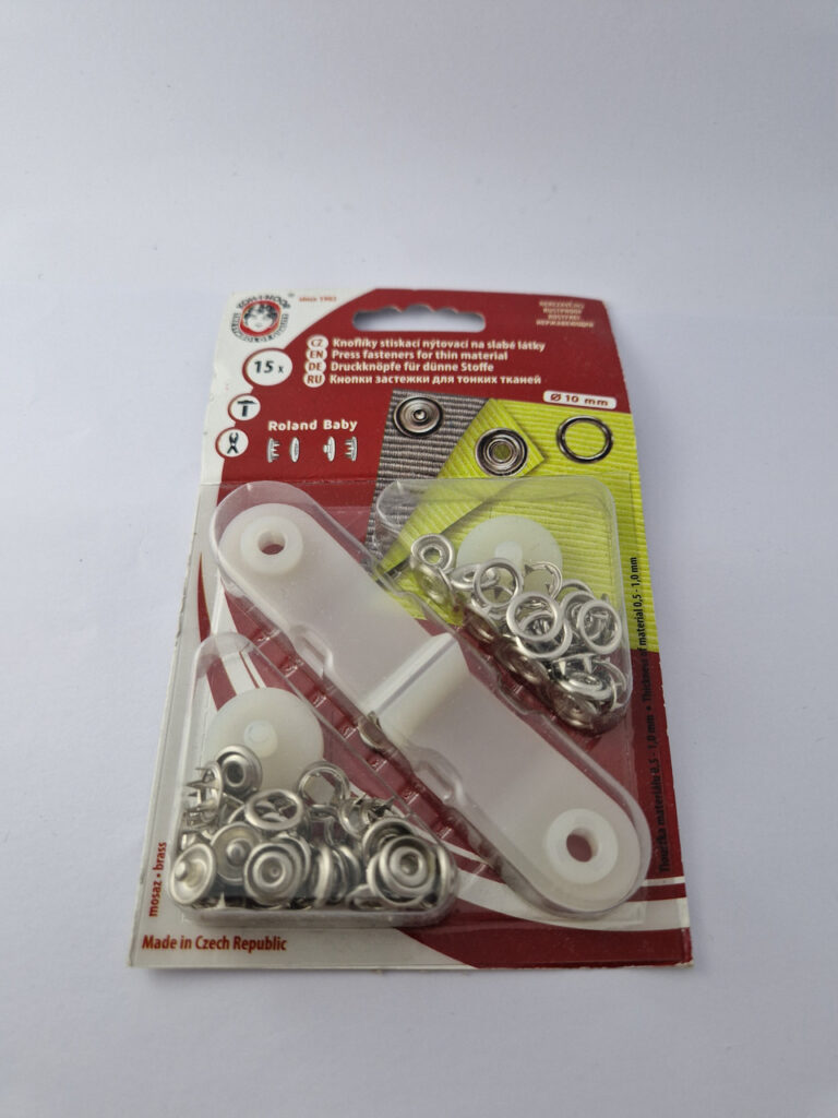 Набір пробивних кнопок (хольнітени) для тканин koh-i-noor, колір нікель, 1 см — метал, никель, ø10 мм