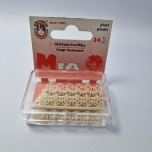 Упаковка кнопок пришивних пластикових для тканин koh-i-noor, колір бежевий, 0.7 см, упаковка 24 штуки