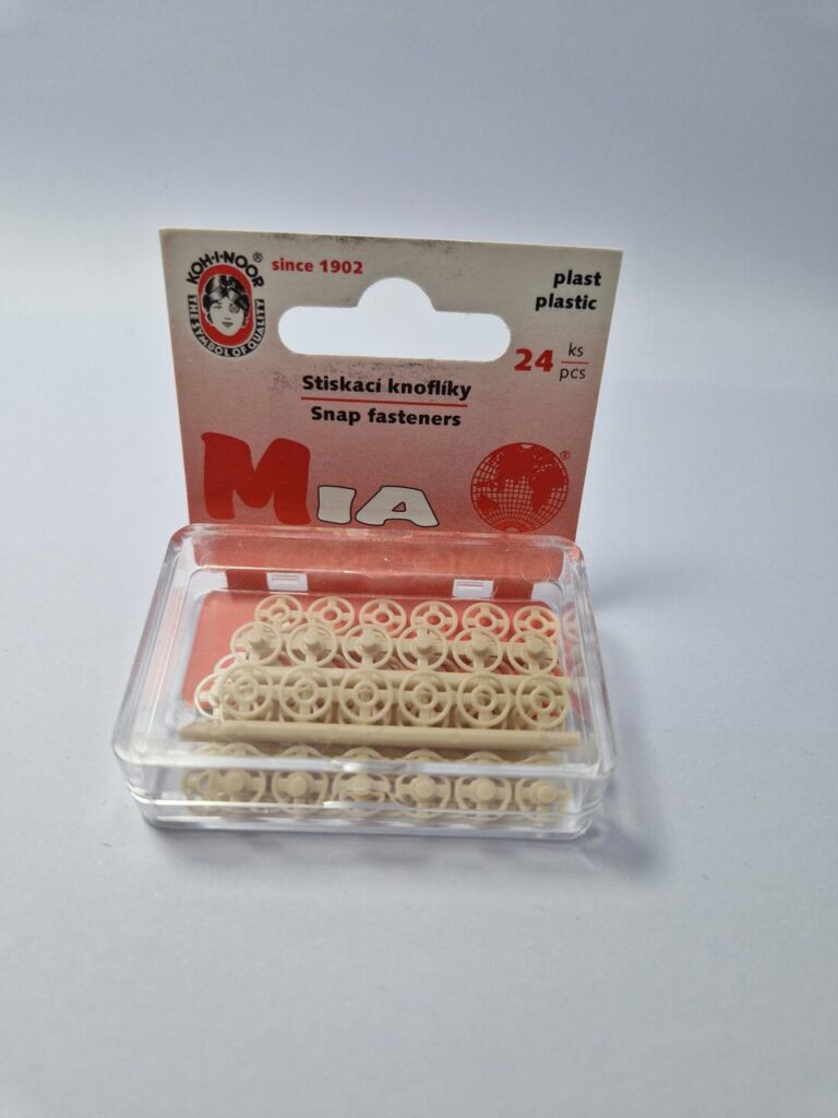 Упаковка кнопок пришивних пластикових для тканин koh-i-noor, колір бежевий, 0.7 см, упаковка 24 штуки