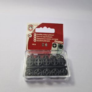 Упаковка кнопок пришивних пластикових для тканин koh-i-noor, колір чорний, 1 см, упаковка 20 штук