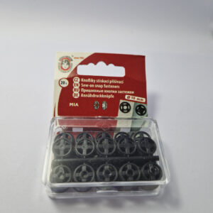 Упаковка кнопок пришивних пластикових для тканин koh-i-noor, колір чорний, 1 см, упаковка 20 штук