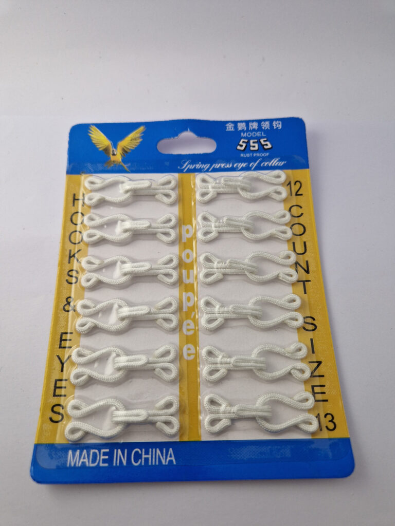 Пришивні гачки для одягу від sindtex, білі 12 штук