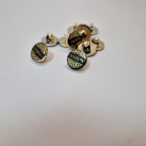 Гудзик на ніжці золотисто-чорна з написом "fashion" 1.2 см