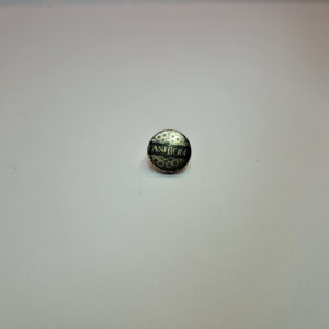 Гудзик на ніжці золотисто-чорна з написом "fashion" 1.2 см