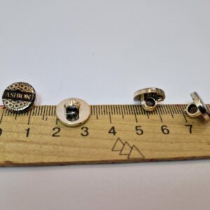 Гудзик на ніжці золотисто-чорна з написом "fashion" 1.2 см