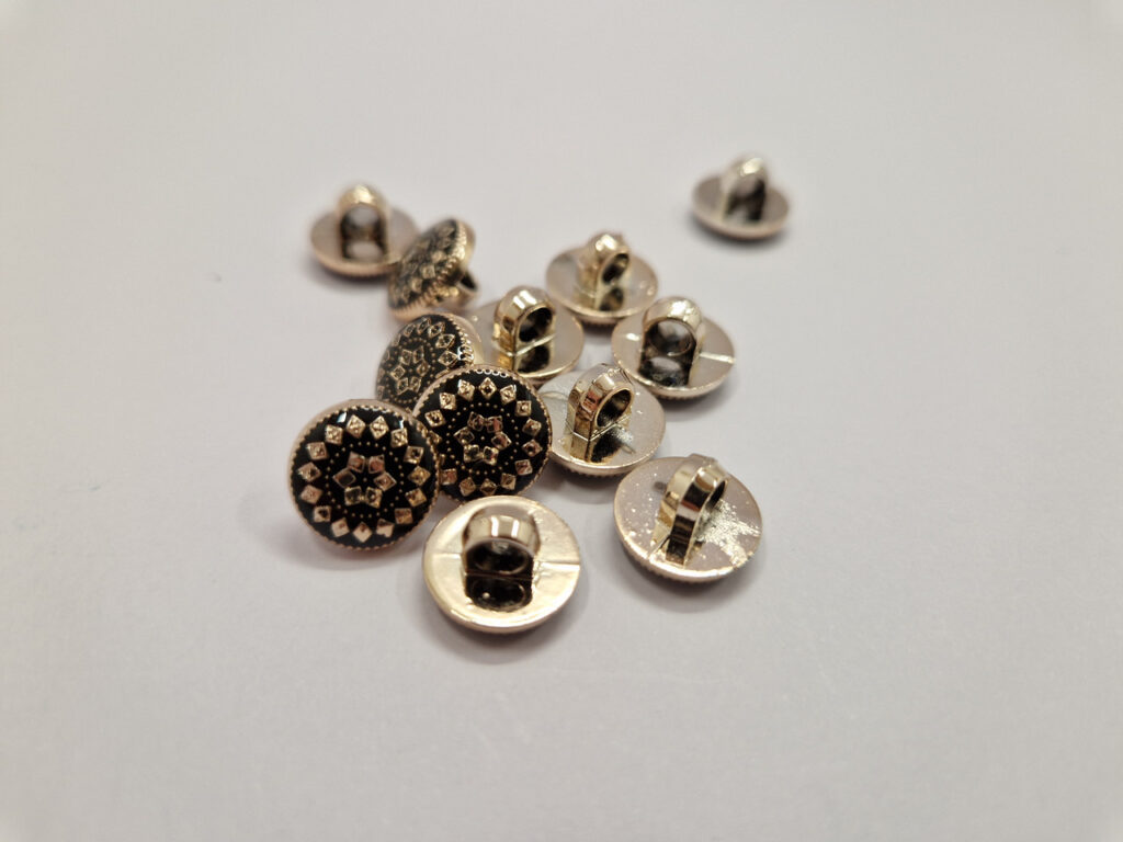 Гудзик на ніжці золотисто-чорна 1.2 см