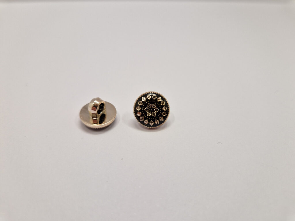 Гудзик на ніжці золотисто-чорна 1.2 см