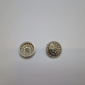 Гудзик на ніжці нікель з камінцями 2.3 см