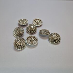 Гудзик на ніжці нікель з камінцями 2.3 см