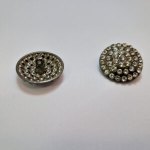 Гудзик на ніжці темний нікель з камінцями 2.3 см