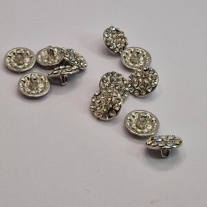 Гудзик на ніжці нікель з камінцями 1.4 см